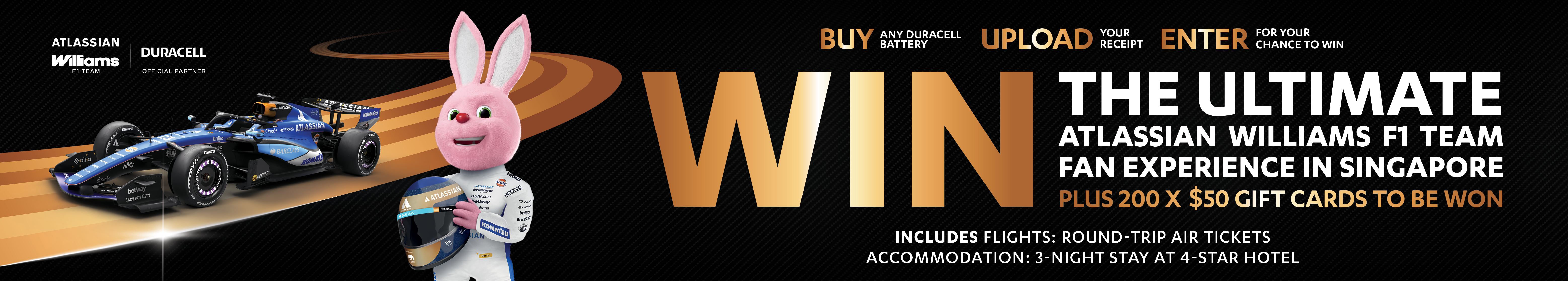Duracell Win an Atlassian Williams F1 Team Fan Zone Experience in Singapore