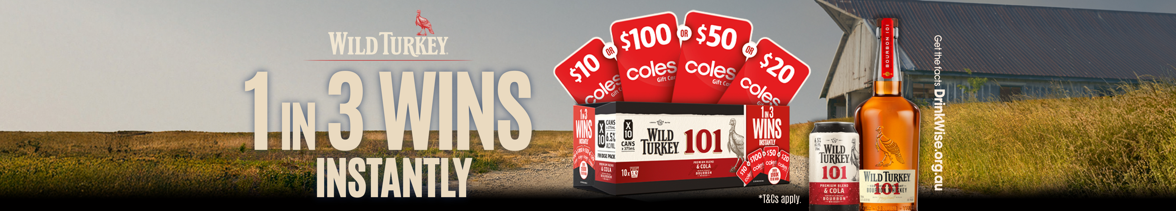 Wild Turkey 1 in 3 Wins